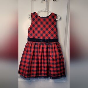 Plaid Red and Blue Kids Dress